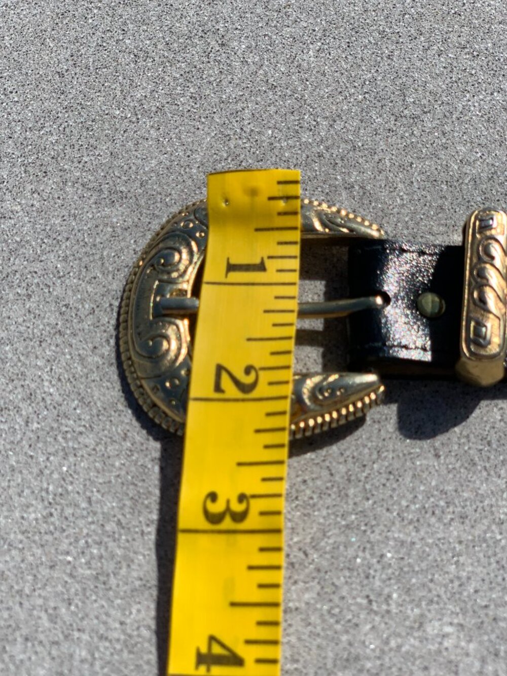 Vintage 90s Western Belt Women's M Black Leather Gold Buckle Southwestern Boho - Picture 15 of 15